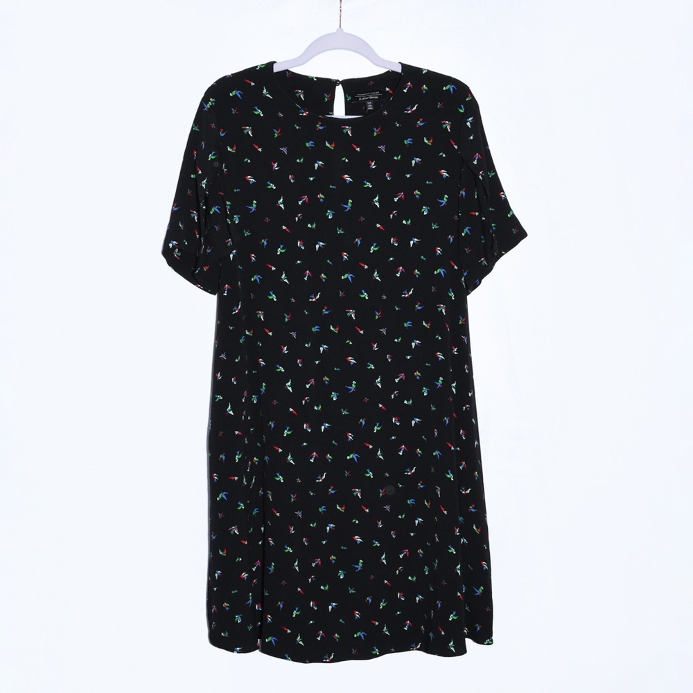 Black Dress Short sleeve Birds